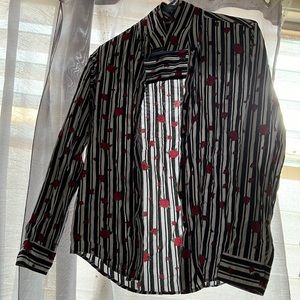 flannel jacket with roses